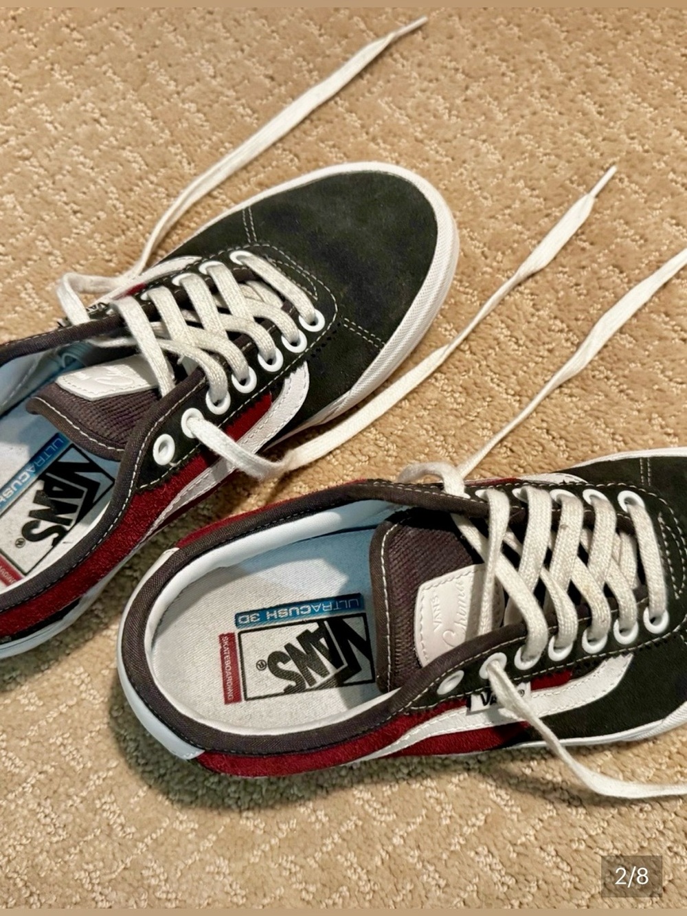 Vans Chima Pro 2 Skate UltraCush 3D Shoes Navy & Burgundy Men’s 6.5 / Women’s 8 - Picture 4 of 10